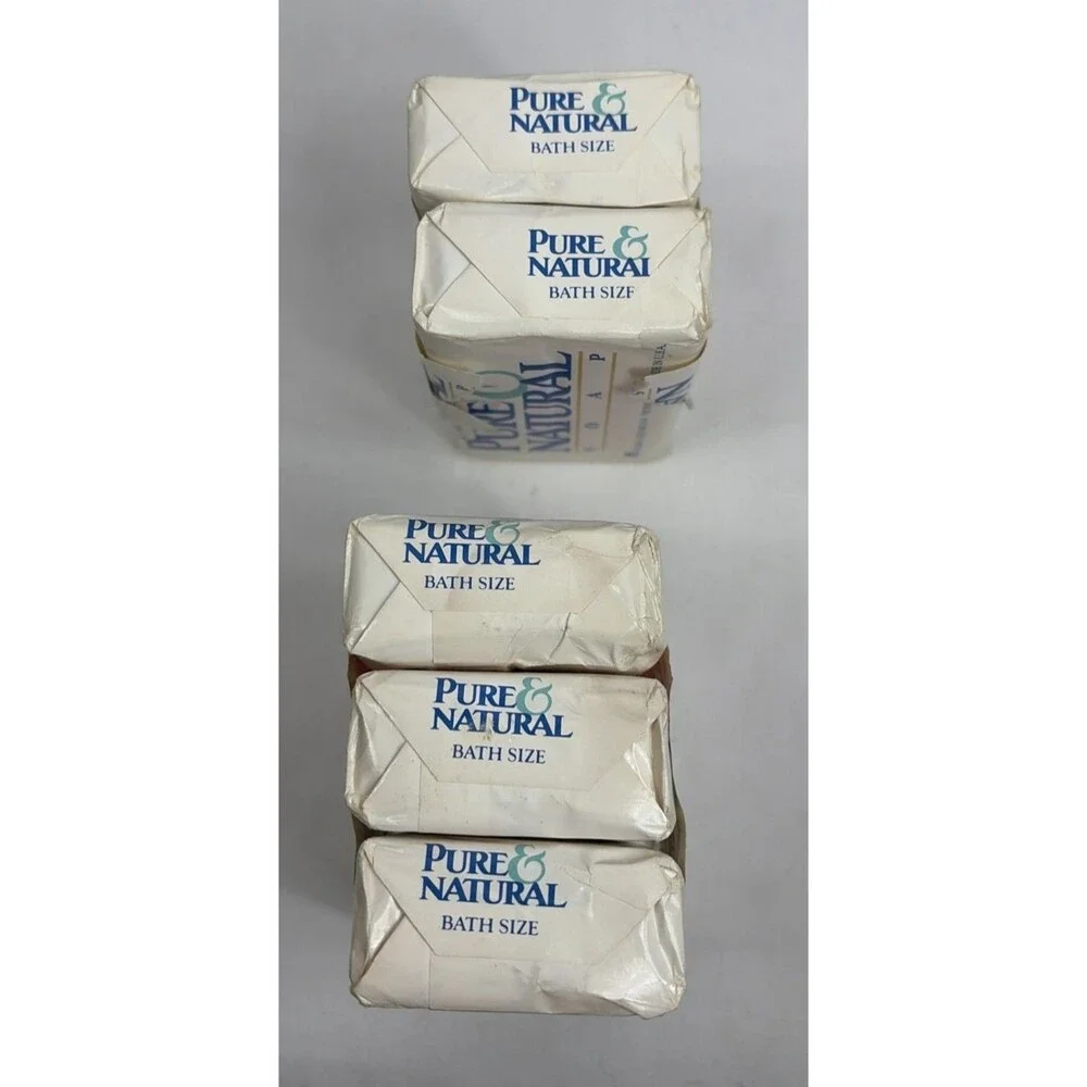 Lot of 5 Vintage Pure & Natural Soap Bath Size 4.75 oz each NEW